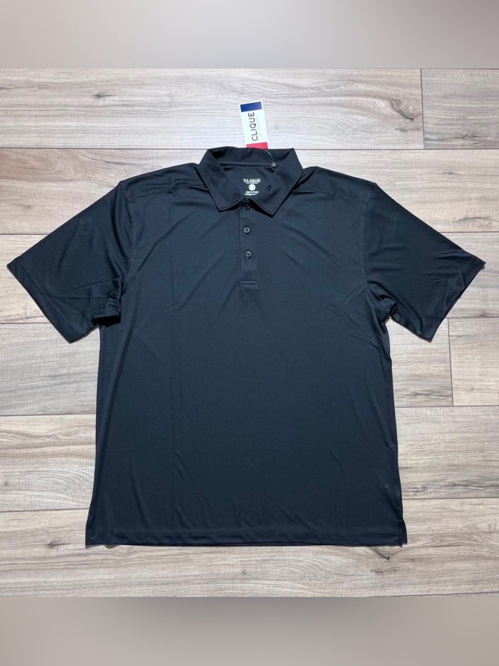 Clique Mens Short Sleeve‎ Parma Polo Size XL Black Polyester Moisture Wicking